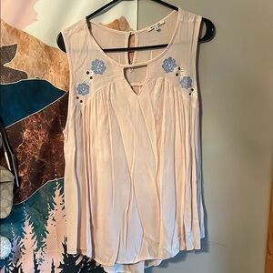 Floral Embroidered Sleeveless Top